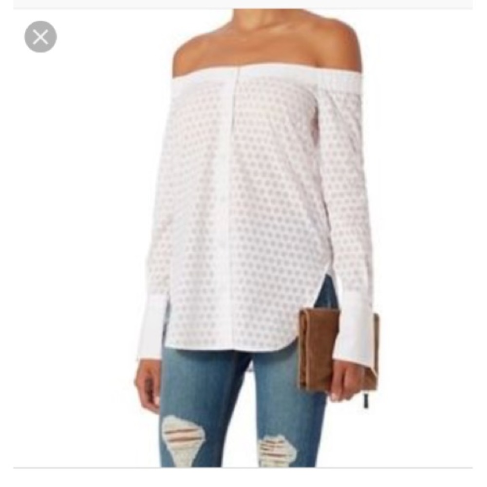 Chic rag & bone off the shoulder eyelet top